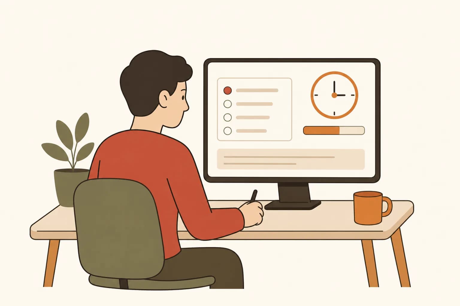 Ảnh chụp màn hình làm đề thi thử HSK trên máy tính